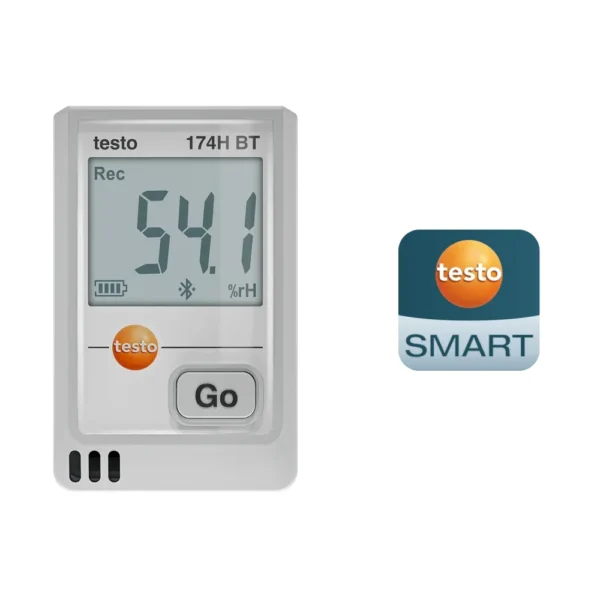 Nhiệt ẩm kế tự ghi mini Testo 174 H BT (Màu trắng, Bluetooth®, App)