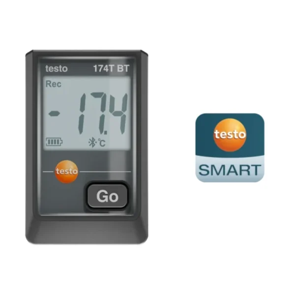 Nhiệt kế tự ghi Testo 174 T BT (Màu đen, Bluetooth®, App, Mini)