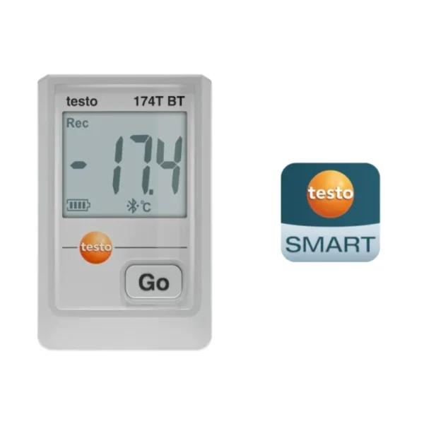Nhiệt kế tự ghi Testo 174 T BT (Màu trắng, Bluetooth®, App, Mini)