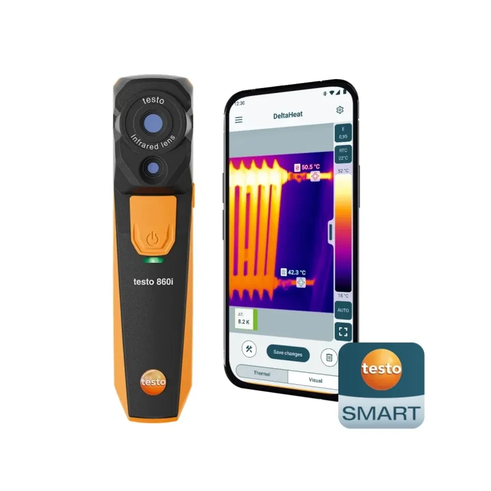 Bộ camera nhiệt không dây Testo 860i chính hãng kết nối tiện lợi với ứng dụng Testo Smart App trên điện thoại