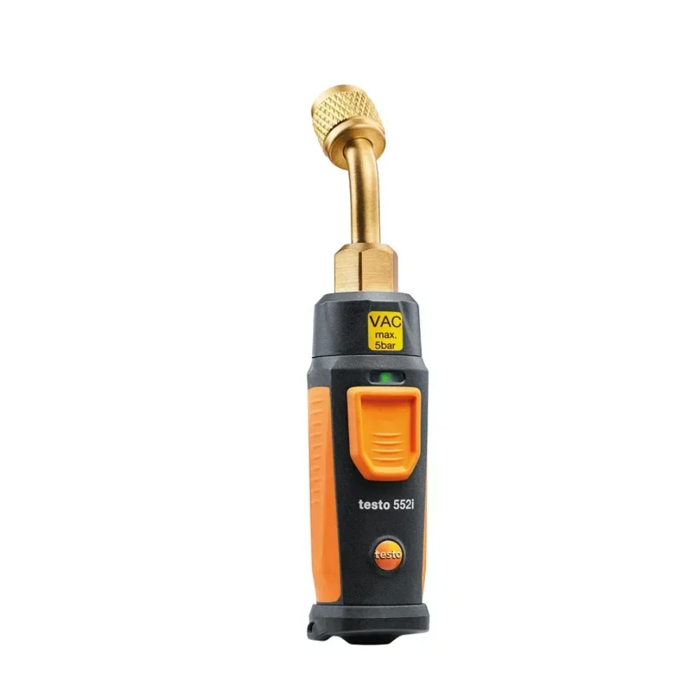 Đầu đo Testo 552i nhìn chính diện, thiết kế chắc chắn với nút bấm nổi bật